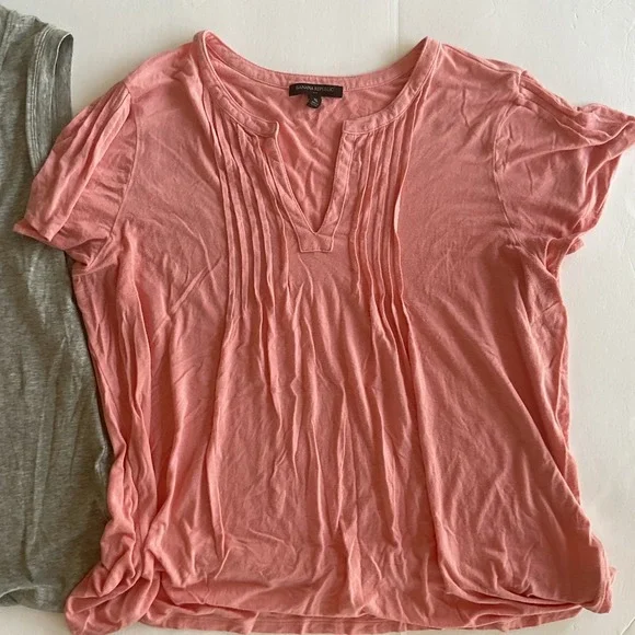 Banana Republic Grey Tank Pink Tee Shirt Large XL Lot - Picture 3 of 3